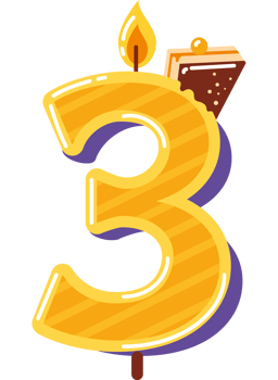 birthday candle number three png