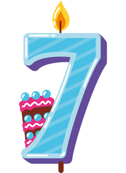 birthday candle number seven png