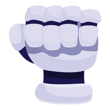 Robotic hand making fist gesture vector