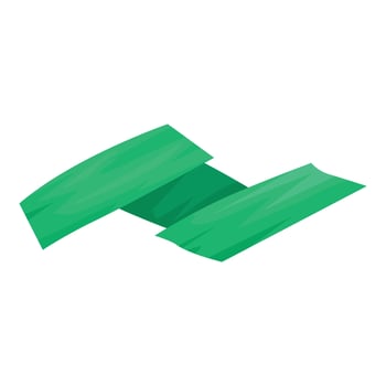 Green adhesive tape crossing over forming an x shape vector