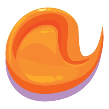 Bright orange paint splashing making abstract shape vector