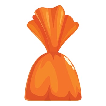 Orange wrapped candy with fancy wrapper is waiting to be eaten vector