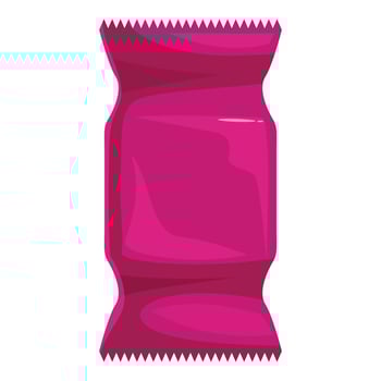 Pink flow pack packaging showing blank space for product design vector