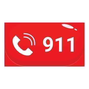 Red emergency button showing 911 calling for help vector
