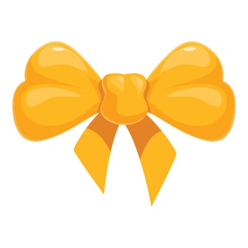 Big shiny yellow bow is decorating something special vector