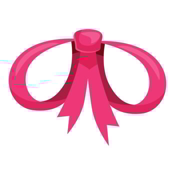 Big pink bow with knot tying ribbon together vector