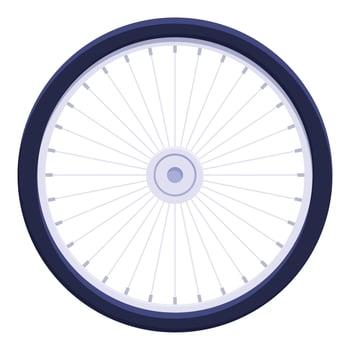 Bicycle wheel spinning with spokes and tire for transportation vector