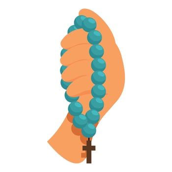 Hands holding rosary beads praying for hope and faith vector