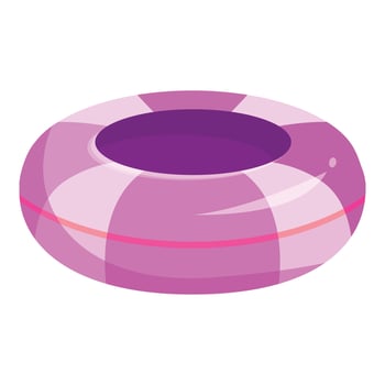 Pink inflatable swim ring isolated on white background vector