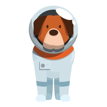 Cute saint bernard dog wearing space suit standing up vector