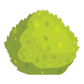 Green round bush growing with lush foliage for garden design vector