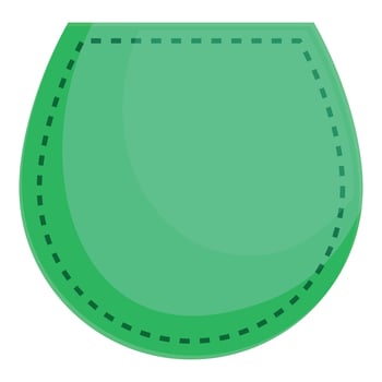 Green cloth pocket patch with stitch detail for sewing and fashion vector