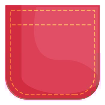 Red pocket with yellow stitching for clothes design vector