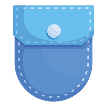 Blue denim pocket with button showing sewing detail vector