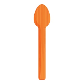 Wooden spoon standing upright on white background vector