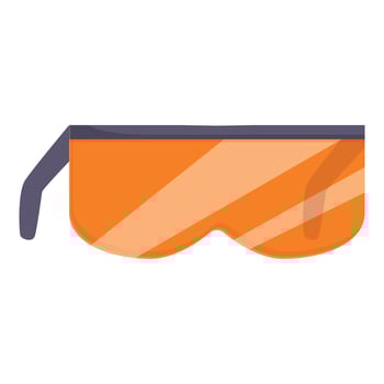Orange safety goggles protecting eyes during work vector