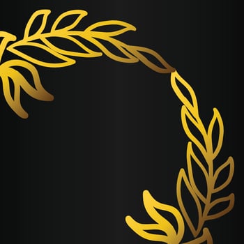 Classy Gold Bloom Frame vector
