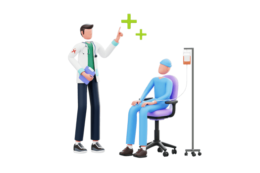 cancer specialist doctor 3d illustration. Doctor explains about cancer to patient 3d illustration png