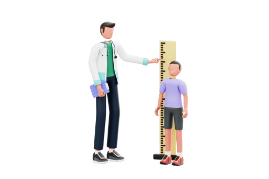 Pediatrician checking up kid 3d illustration. Pediatrician examining boy 3d illustration png