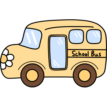 Retro groovy pastel school bus clipart Trendy hippie cartoon doodle drawing transport art illustration png