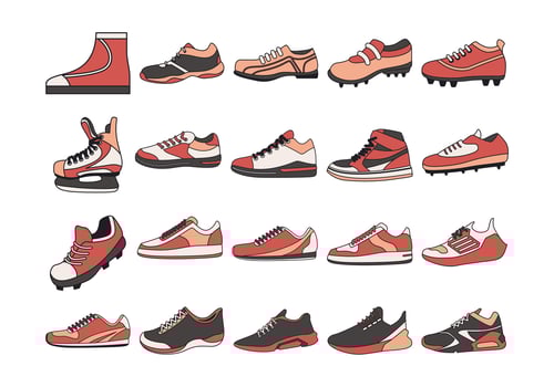 Sport Shoes Illustration Element Set vector
