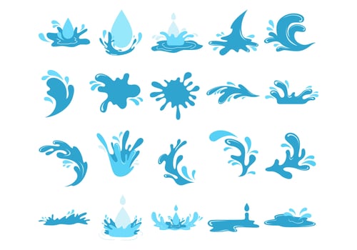 Water Splash Illustration Set vector