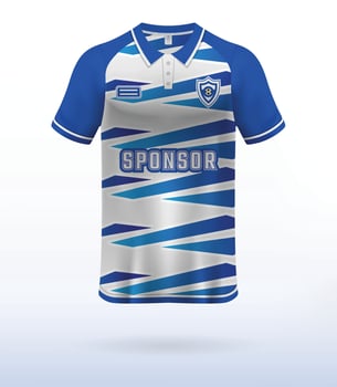 Blue gradient sports uniform polo shirt design, easy for sublimation printing vector