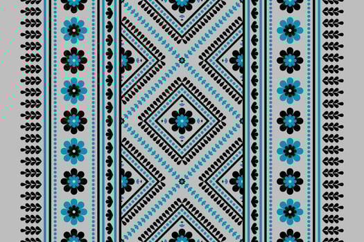 Carpet ethnic flower art. Geometric oriental seamless pattern traditional. Tribal style striped. Design for background, wallpaper, illustration, fabric, clothing, batik, rug, embroidery. vector