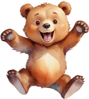 Bear with Bow Tie Cartoon Illustration. . png