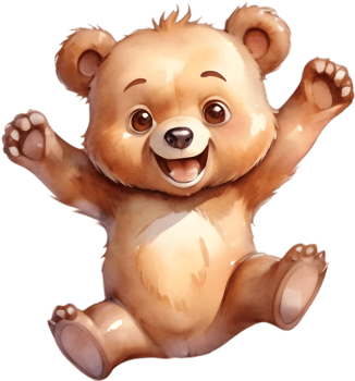 Cute Bear Hugging Pillow Cartoon Clipart. . png
