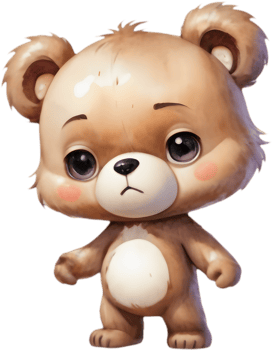 Cute Bear with Honey Cartoon Clipart. . png