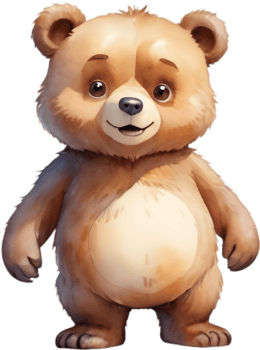 Cute Bear with Honey Cartoon Clipart. . png