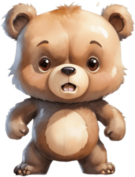 Cute Bear Cartoon Clipart for Birthday Cards. . png