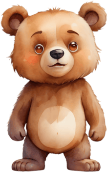 Charming Bear Cartoon Clipart for Designs. . png