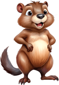 Cute Beaver Cartoon Drawing for Use. . png