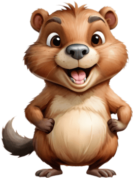 Cartoon Beaver Clipart for Kids Designs. . png