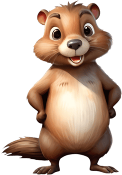 Adorable Beaver Character Clipart for Use. . png