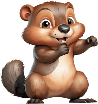 Funny Beaver Cartoon Clipart for Posters. . png