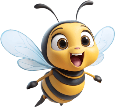 Adorable Cartoon Bee, Sweet Honey Maker Clipart. .Simple Cute Bee Clipart for Crafts. . png