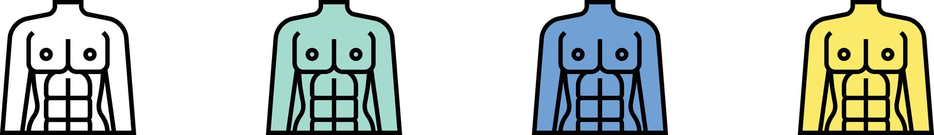 abdomen icon. Outline, Green, Blue and Yellow Style Design Isolated On White Background vector