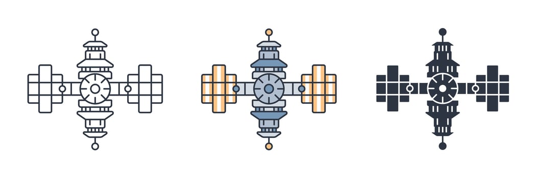 Space Station icon symbol illustration isolated on white background vector
