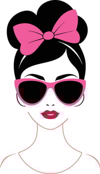 A Illustration of charming and stylish woman with beautifully styled hair in a romantic bun vector
