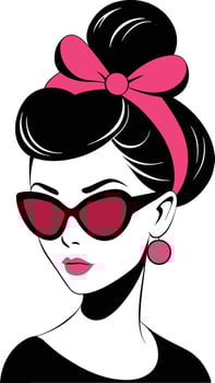 A charming with beautifully styled hair in a romantic bun vector