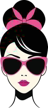A Drawing of charming and stylish woman with beautifully styled hair in a romantic bun vector