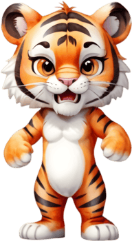 Cute Tiger Illustration for Kids Projects. . png