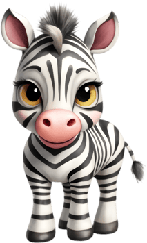 Charming Zebra Design for Kids Games. . png