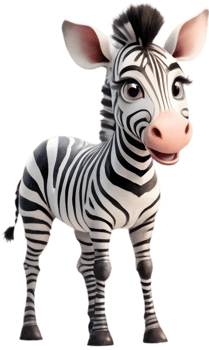 Adorable Zebra Cartoon for Childrens Events. . png