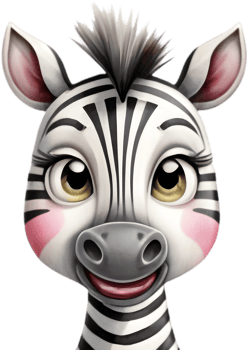 Adorable Zebra Art for School Projects. . png
