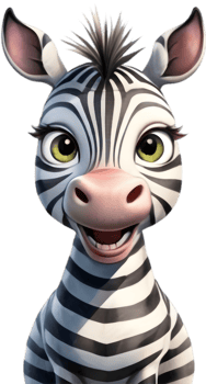 Sweet Zebra Cartoon for Birthday Invitations. . png