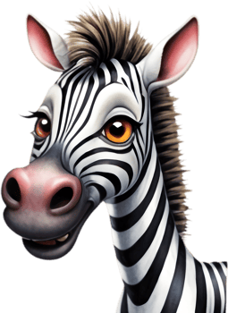 Whimsical Zebra Clipart for Scrapbooking Fun. . png